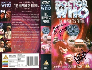 Doctor Who: The Happiness Patrol VHS Cover Signed by SOPHIE ALDRED & D JOHN POPE - Picture 1 of 1