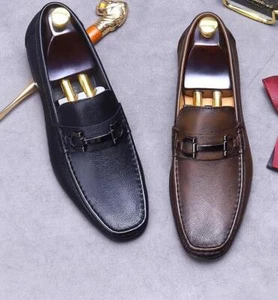 Herren Weiche Sohle Leder Halbschuhe Große Größen Freizeit Atmungsaktiv Slipper Doudou Schuhe - Bild 1 von 9