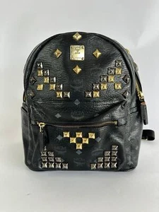 MCM Unisex Visetos Studded Small Stark M Backpack - Picture 1 of 9