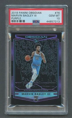 2018 Panini Obsidian Purple /49 MARVIN BAGLEY III RC #76 PSA 10 GEM MT Rookie - Image 1 of 2