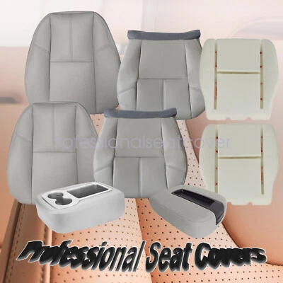 Cubierta de asiento inferior superior gris espuma para conductor pasajero GMC Sierra 1500 2007-2014 Foto 1 de 4
