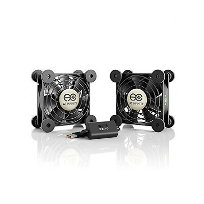 AC Infinity - MULTIFAN S5 - Quiet Dual 80mm USB Fan for Receiver DVR Playstation - Image 1 of 4