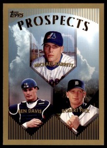 1999 Topps Baseball Card Michael Barrett/Ben Davis/Robert Fick A #208