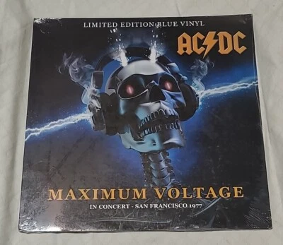 AC/DC MAXIMUM VOLTAGE BLUE COLORED Vinyl LP BON SCOTT Limited Edition 1977 SAN F - Image 1 of 2