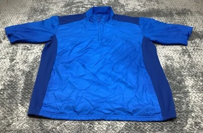 Adidas Shirt Mens Large Blue Golf Performance Windbreaker Short Sleeve Wind - Image 1 of 4