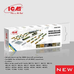 Set of Paints for WWII Aircraft Armament, 6 pcs ICM 3036 - Imagen 1 de 11