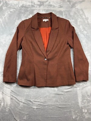 Blazer NANETTE LEPORE Rust de un botón para mujer talla 12 clásico ejecutivo Foto 1 de 4