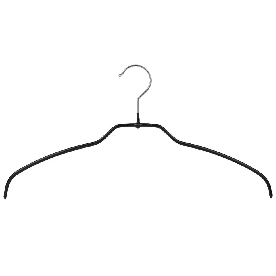 BM371=1 MAWA Silhouette light 42/FT schwarz Kleiderbügel Raumsparbügel gummiert