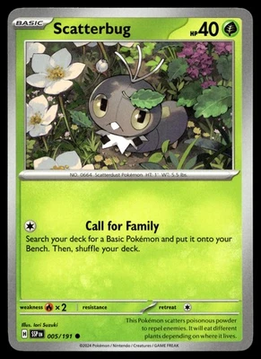 SCATTERBUG 5/191 COMMON SURGING SPARKS POKEMON - Image 1 of 2