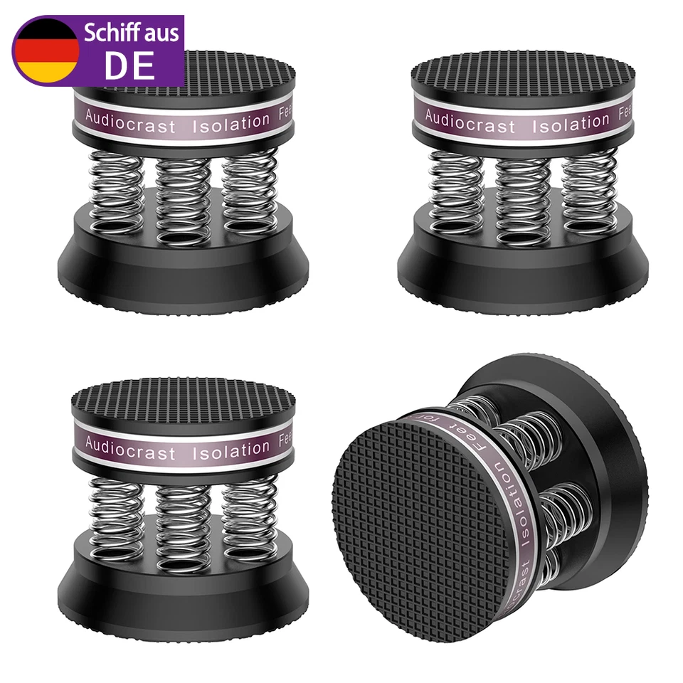 AUDIOCRAST 4Pcs GERÄTEFÜßE Lautsprecher Spikes Isolierständer Damping Amplifier Stand Feet