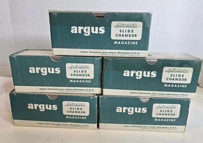 Argus Magazine Slide Changer Thirty Six Slides Lot of Five Trays with Slides - Image 1 of 4