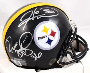 Jerome Bettis Hines Ward signierter Pittsburgh Steelers Minihelm - Beckett W Holo - Bild 1 von 11