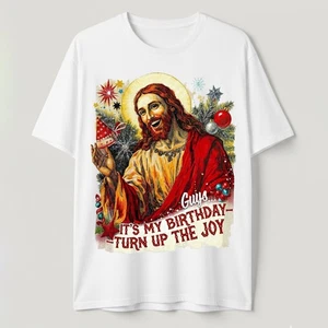 Camiseta Vintage Cumpleaños Jesús Divertida Cristiana Navidad Alegría Vacaciones Humor Camiseta - Imagen 1 de 18