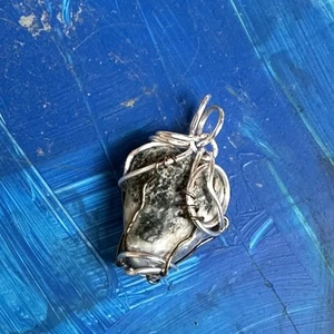 Organic Blue Sodalite Pendant Necklace Wire Wrapped Gem Original Art 4271 Y - Picture 1 of 11
