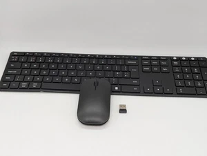 Seenda SKM64-3 wireless keyboard mouse combo Bluetooth USB dongle black DAMAGED - Picture 1 of 24