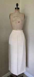 NUEVO CON ETIQUETAS - NOS Vintage J Peterman, falda larga, recta de seda con abertura - Crema - 4 - Imagen 1 de 13