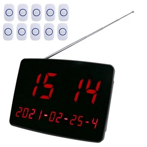 US Plug 1 To 10 Wireless Pager Call Button Receiver System Hotel HandHeld P XXL - Zdjęcie 1 z 12