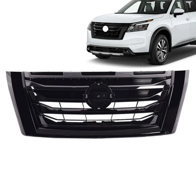 Front Bumper Grille Upper Grill Gloss Black For Nissan Pathfinder 2022 2023 2024 - Image 1 of 4