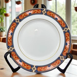 Piatto pane e burro Wedgwood Chippendale blu e ruggine fuori produzione Inghilterra - Foto 1 di 10