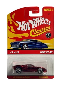 2005 HOT WHEELS CLASSICS Series 2 Mattel 9/30 FORD GT-40 Red Diecast Car NEW - Picture 1 of 3