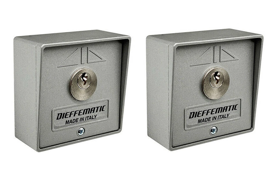 DIEFFEMATIC COPPIA 2 SELETTORE A CHIAVE UNICA PER AUTOMAZIONE CANCELLO SERRANDA GARAGE DFM