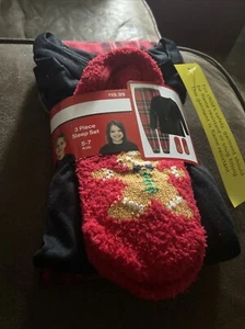 Plaid 3 Piece Christmas Sleep Set Size 5-7, Unisex - Picture 1 of 5