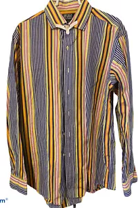 Polo Ralph Lauren Long Sleeve Button Up Yellow Striped Large L Westerton EUC - Picture 1 of 7