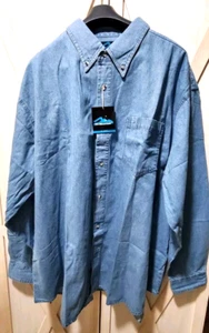 Tri Mountain Work Wear Denim Tasche Knopf Hemd Western Ranch Herren Small Neu mit Etikett - Bild 1 von 4