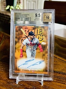 Ronald Acuna Jr /25 BGS 9.5 10 Auto Orange Refractor Topps 2019 Finest MVP 70/40