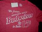Men's New Small Red We Feature Budweiser In Bottles 15 Cents Print T Shirt