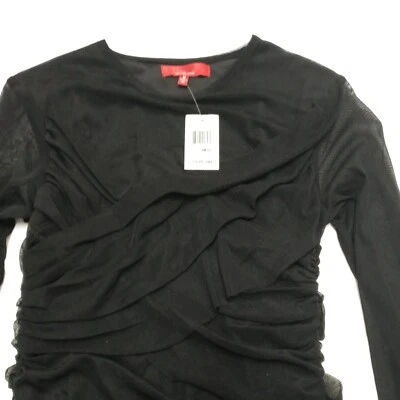 Vestido de Coquetel Preto Manga Longa Vermelho by Saks Fifth Avenue Novo com etiquetas, Médio - LBD - Imagem 1 de 4