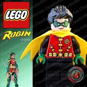 ⭐ LEGO Robin Minifigure sh651 Dc Comics Batman sh0651 Green Mask 76159 Rebirth - Imagen 1 de 7