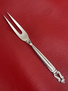 ACORN BY GEORG JENSEN STERLINGSILBER ZWEI GEFÄRBTE FLEISCHGABEL 8" KEIN MONOGRAMM - Bild 1 von 7