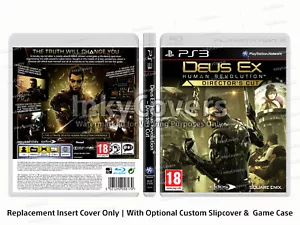 Deus Ex Human Revolution PS3 Replacement Box Art Case Insert Cover Slip NO GAME - Picture 1 of 6