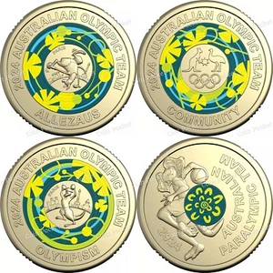 Australian Olympic Team 2024 Set of 4 Paris Games $2 Two Dollar Coins Rare - UNC - Picture 1 of 6