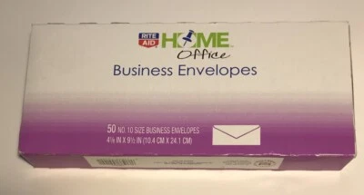 50 No 10 Size Business Envelopes Rite Aid Home Office Brand New 4 1/8 X 9.5 Inch - Image 1 of 2