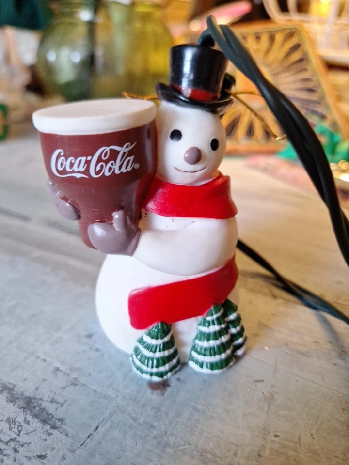  Vintage Coca-Cola Trim-A-Tree Illuminated Collection Lighted Ornament  Snowman - Image 1 of 4
