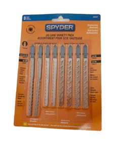 Spyder 8pc. Wood Cutting Jigsaw Blade Kit - T-Shank 4 To 4-1/2 In. # 300037 NEW - Picture 1 of 2
