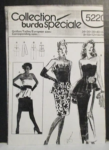 Burda Collection Muster 5220 Misses Trägerloses Kleid Schößchen Größe 8-18 UNVOLLSTÄNDIG - Bild 1 von 9