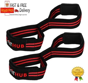 Figure 8 Weight Lifting Straps with Padded Cuff Wrist support Training Gym Strap - Picture 1 of 4