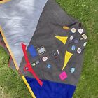 Vintage 1970/80's Cub Scout Leader Wool Camp Blanket w Badges/Patches 59" x 82"