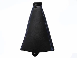 FORD FUSION (2002-2012) Cuffia Leva Cambio 100% Vera Pelle - Cuciture Azzurro - Picture 1 of 1