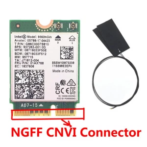 Intel Dual Band AC 9560 9560NGW 802.11ac 1.73Gbps BT 5.0 NGFF CNVI Card - Picture 1 of 4