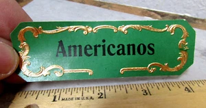 Etiqueta original vintage, americanos, caja de cigarros etiqueta de tabaco, stock antiguo NUEVO - Imagen 1 de 1