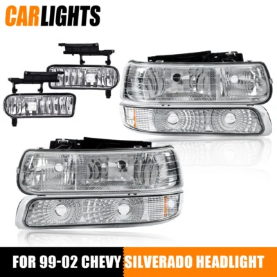 Bumper Lamp Headlights+Fog Lights Fit For 00-06 Suburban Tahoe 99-02 Silverado - Image 1 of 4