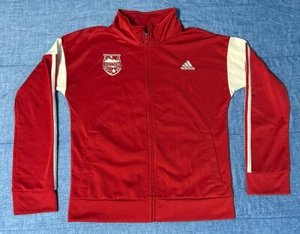 Adidas Track Jacket 10-12 Youth Medium Full Zip Red Classic Originals Trefoil - Picture 1 of 7