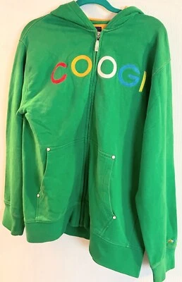 Coogi Signature Verde Cremallera Completa Sudadera con Capucha Sudadera con Capucha Hombre’s Grande Foto 1 de 4