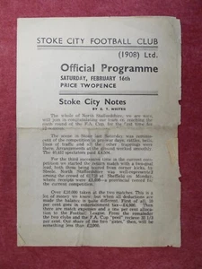 STOKE CITY v MIDDLESBROUGH | 1945/1946 | WAR LEAGUE | 16 FEB 1946 | UK FREEPOST - Picture 1 of 3