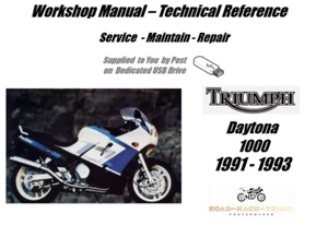 Triumph Daytona 1000 Manuale Officina Servizio Riparazione USB 1991 - 1993 - Foto 1 di 9