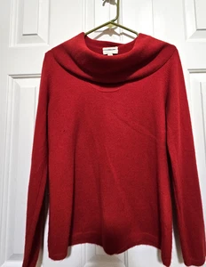 Charter Club Women Cashmere Sweater Size S Long Sleeve Pullover Red Turtle Neck - Picture 1 of 4